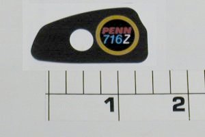 238-716 Emblem, Side Plate (Black/Gold) "716"